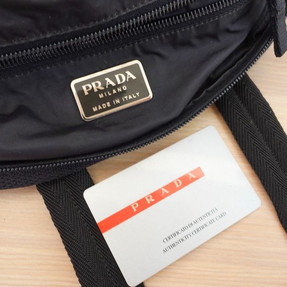 PRADA Bag Women Black Purse Italian Duffel Neoprene Medium Handbag ITALY DEFECTS - Picture 5 of 16